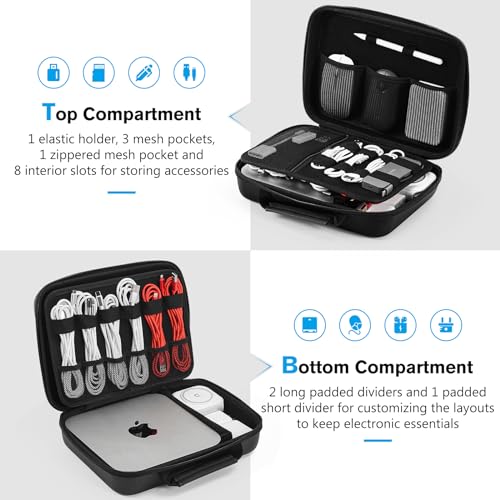 Hard Travel Electronic Organizer Case for MacBook Power Adapter Chargers Cables Power Bank Apple Magic Mouse Apple Pencil USB Flash Disk SD Card Small Portable Accessories Bag
