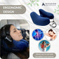 Inflatable Travel Pillow for Airplanes with Comfort Hood