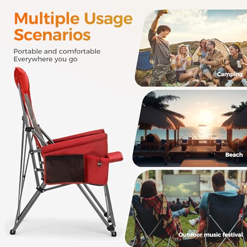 Heavy Duty 550LBS Padded Camping Chairs with Lumbar Support