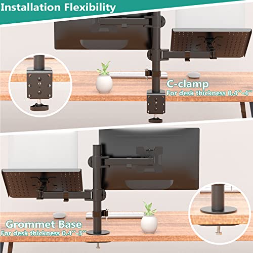 Laptop and Monitor Stand for 17" Notebook and 27" Screen