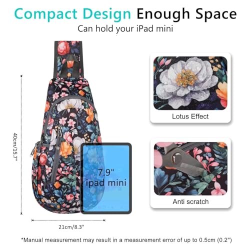 Small Sling Bag Lightweight Crossbody Bag for Easter Gifts Women Men Hiking Backpack Travel Shoulder Bag Chest Daypack for Gym Work Outdoor Sports Mix