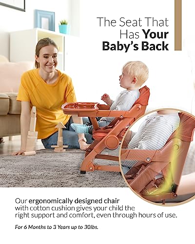 Feed Me 3-in-1 Travel High Chair Booster Seat - Pumpkin Orange