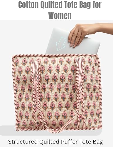 100% Cotton Quilted Tote Bag For Women