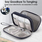 PU Leather Cable Organizer Double Layer Travel Pouch