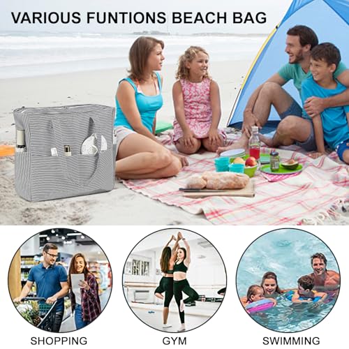 Waterproof Beach Tote Pool Bags for Women Ladies Extra Large Gym Tote Carry On Bag With Wet Compartment for Weekender Travel