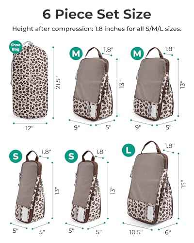 6 Set Compression Packing Cubes for Travel (6 Count)