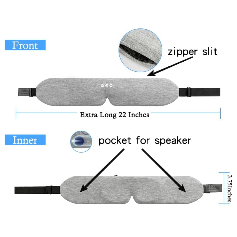 Sleep Headphone Mask Bluetooth 5.2 HD Stereo Noise Reduction 3D Eye Mask for Sleeping Eye Contour Built