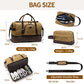 Nerlion Weekender Bag with Shoe Compartment Large Overnight Bag for Men Canvas Genuine Leather Carry on Luggage Bag Travel Duffel Bag