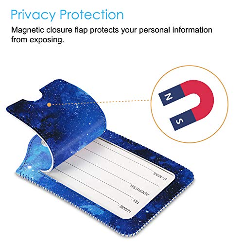 Luggage Tags Privacy Cover ID Label for Travel Bag Suitcase (2 Count)