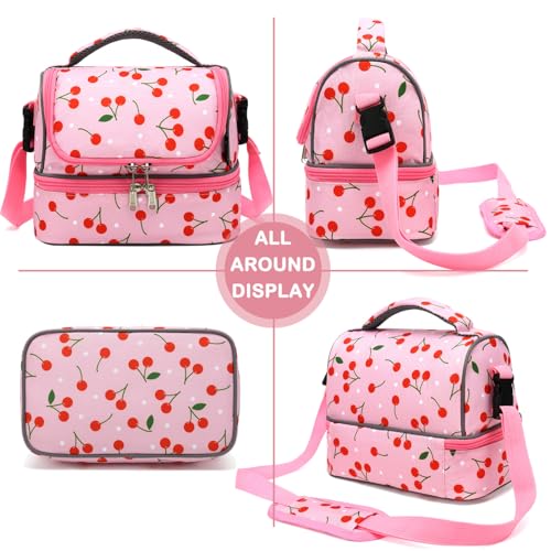 Kids Double Decker Cooler Insulated Lunch Bag Large Tote for Boys