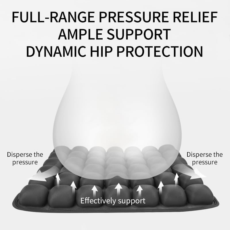 Sondor Travel Cushion Inflatable Seat Cushionair Cushion Inflatable Chair Air Seat Car Portable Breathable Comfort,Pain Pressure Relief Camping Ideal for Daily Use Prolonged Sitting (Black)