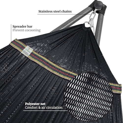 Combo x2 Hammocks with Stand for Outside & Tree Straps
