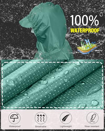 Hooded Rain Poncho Packable Waterproof Unisex Raincoat with Pocket