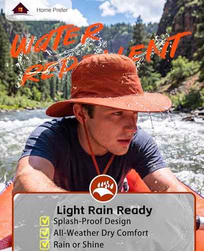Men's Sun Hat UPF 50+ Wide Brim Bucket Hat Windproof Fishing Hats