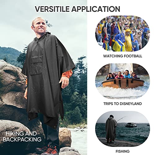 Hooded Rain Poncho for Adults