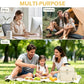 Double Layer Cooler Insulated Lunch Bag Adult Lunch Box Large Tote Bag for Men (Biege)