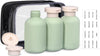 ASEVAT3.4oz 3Pcs Green Plastic Refillable Travel Shampoo and Conditioner Bottles Plastic Refillable Travel Shampoo Bottles with Flip Cap Shampoo and Conditioner Dispenser