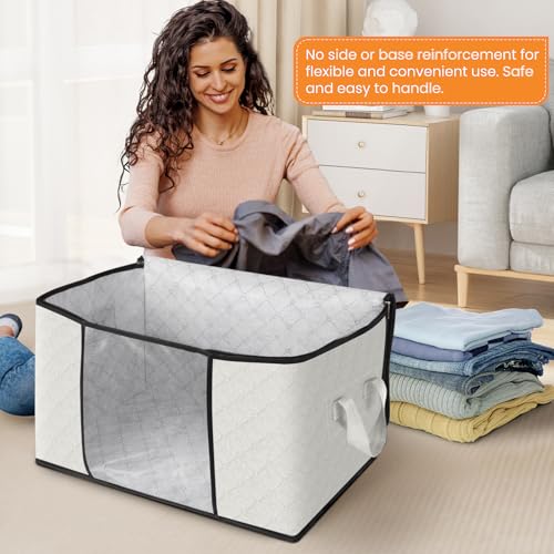 10 Pack Storage Bags for Clothes Blanket Storage Bins with Lids (10 Count)