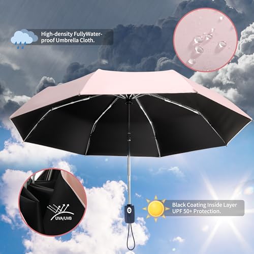Sun Umbrella Blocking UV Protection Compact Auto Folding Parasol
