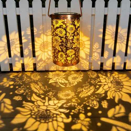 Solar Lanterns Outdoor Sunflower Bee Butterfly