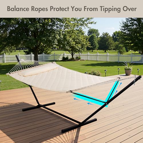 Outdoor Hammock Heavy Duty Hammock with 12 Feet Steel Stand