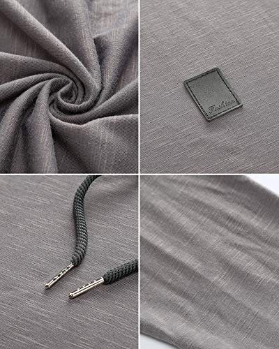 Mens Fashion Athletic Hoodies Sport Sweatshirt Solid Color Fleece Pullover Dark Grey M