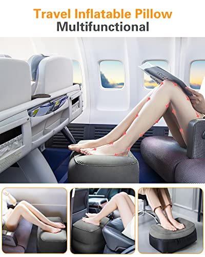 Inflatable Foot Rest Pillow for Airplane Travel