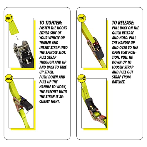 Ratchet Tie Down Straps (4 Count)