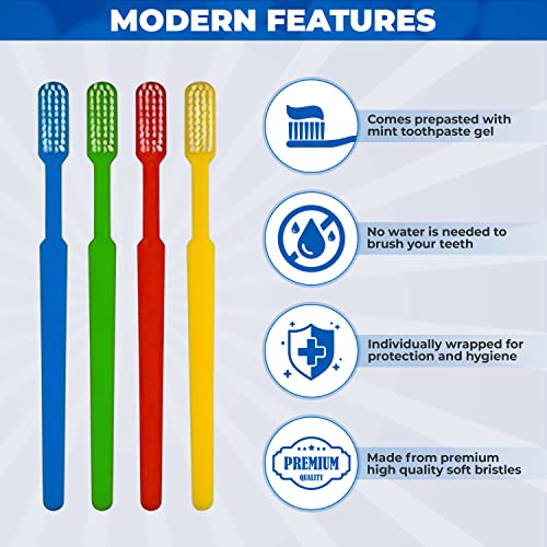 100 Pack Disposable Toothbrushes with Toothpaste (100 Count)
