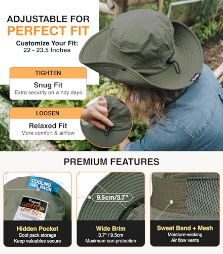 Safari Hat for Men Sun Hats for Women UV Protection UPF 50+ Fishing