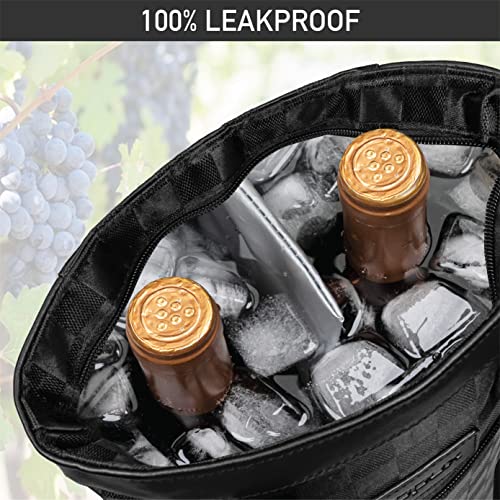 Two Bottle Wine Bag Carrier Insulated Leakproof Wine Tote