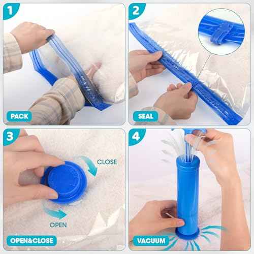 Vacuum Storage Bags with Hand Pump (12 Count)