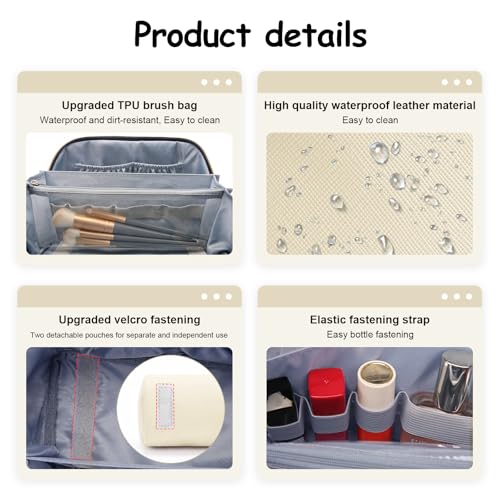 Travel Makeup Bag Organizer Cosmetic Bag (3 Count)
