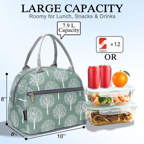 Lunch Bag for Women Insulated Lunch Box Corduroy Lunch Tote Cooler for Travel Work Picnic