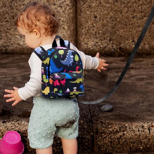 Toddler Leash Baby Dinosaur Backpack Harness with Anti Lost Wrist Link