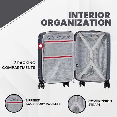 Carve 20 Inch Carry On Expandable Hardside Upright Suitcase with 360° Spinner Wheels