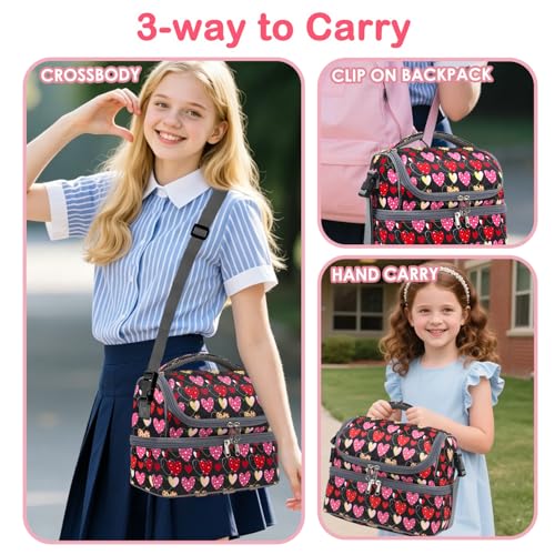 Double Decker Cooler Insulated Lunch Bag Large Tote for Boys
