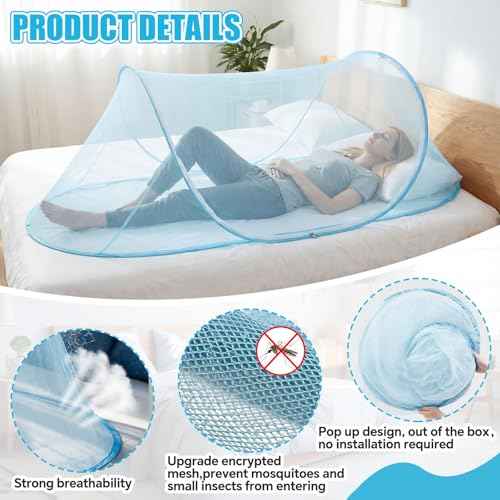 2 Pcs Mosquito Netting for Camping Bed 78 * 31 * 22 Inch (2 Count)