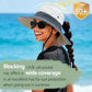 Ponytail Sun Hats for Women UPF 50+ SkyBlue
