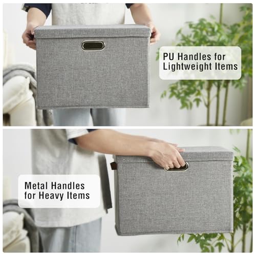 17" Large Fabric Storage Box with Lids (3 Count)