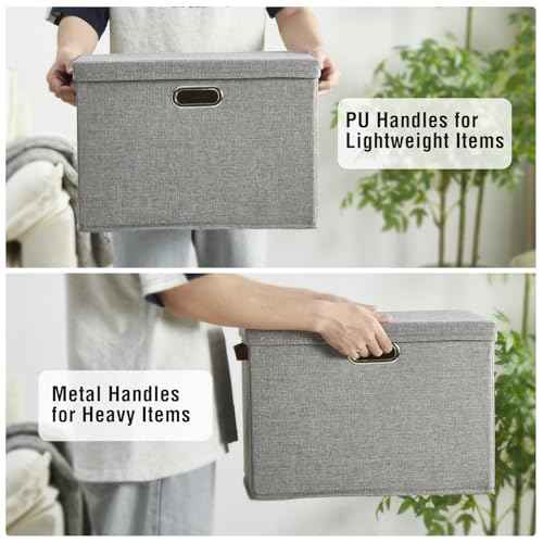 15" Fabric Storage Box with Lids (3 Count)