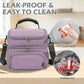 Double Layer Cooler Insulated Lunch Bag Adult Lunch Box Large Tote Bag for Men (Purple)