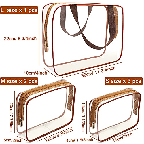 6 Packs Clear Makeup Bags (6 Count)