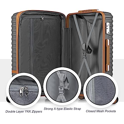 Luggage Set 3 Piece Suitcase Sets with Spinner Wheel (6 Count)