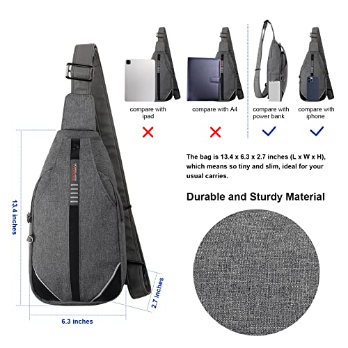Small Crossbody Sling Backpack Anti Theft Backpack for Traveling Chest Bags for Men&Women Multipurpose Casual Daypack Hiking Shoulder Bag