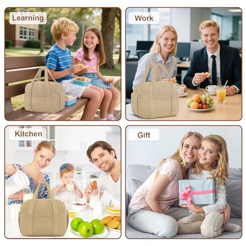 Corduroy Lunch Box Lunch Bag for Women Men