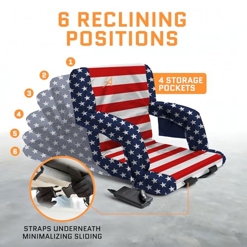 Heated Stadium Seats for Bleachers with Back Support
