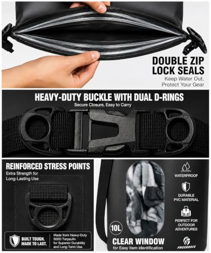 Waterproof Dry Bag with Double Zip (3 Count)