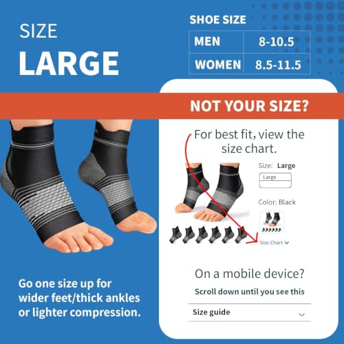 6 Pairs Compression Socks with Arch Support for Plantar Fasciitis (6 Count)