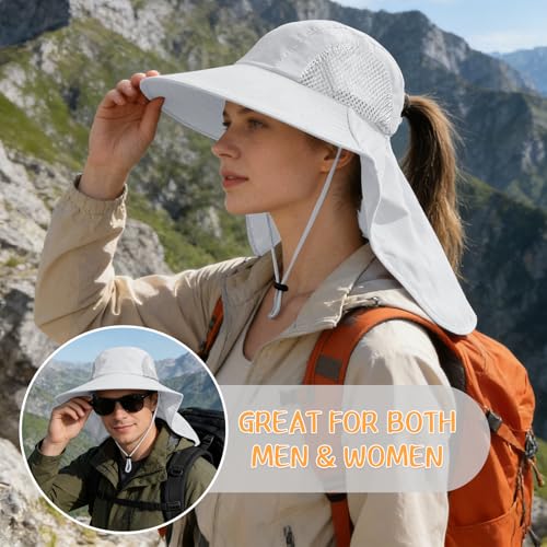 Sun Hat for Men Women with Neck Flap
